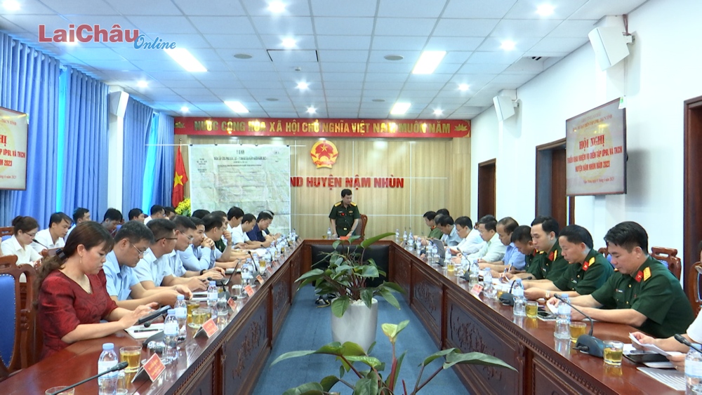 Triển khai nhiệm vụ diễn tập ứng phó bão lụt và tìm kiếm cứu nạn huyện Nậm Nhùn năm 2023