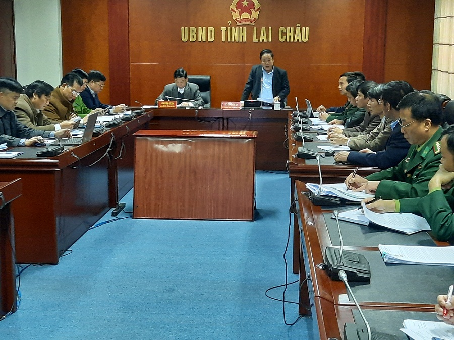 ảnh1: Đồng chí Tống Thanh Hải phát biểu chỉ đạo tại hội nghị trực tuyến