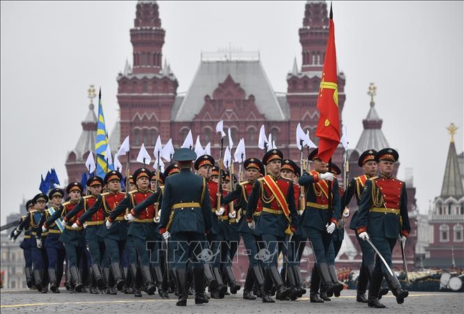 Lễ diễu binh nhân kỉ niệm Ngày Chiến thắng tại Quảng trường Đỏ ở thủ đô Moskva, Nga ngày 9/5/2019. Ảnh: AFP/TTXVN 
