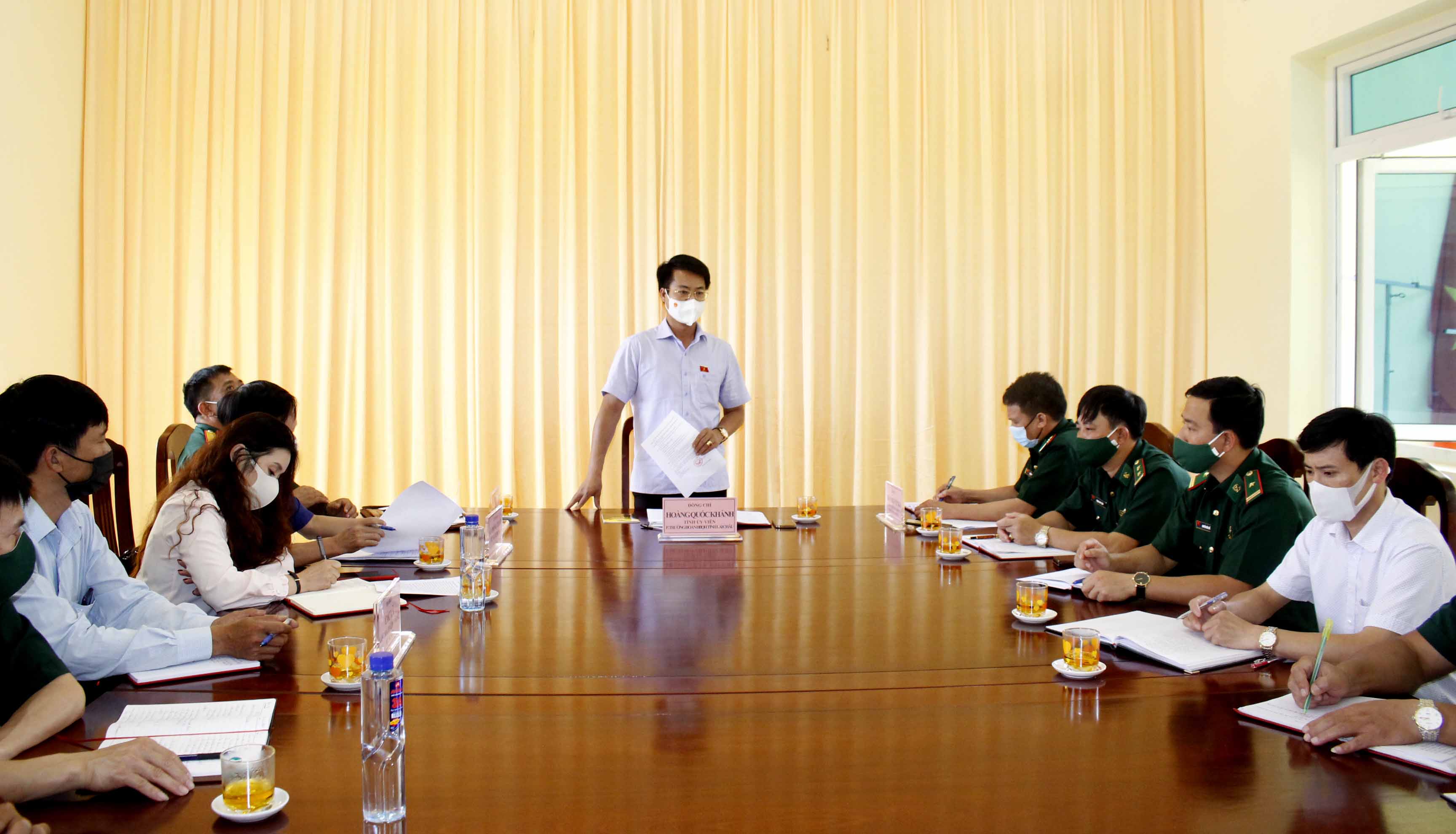 Quang cảnh chuyến thăm và làm việc của Đoàn Đại biểu Quốc hội tỉnh khóa XV tại Đồn Biên phòng Vàng Ma Chải (huyện Phong Thổ). 