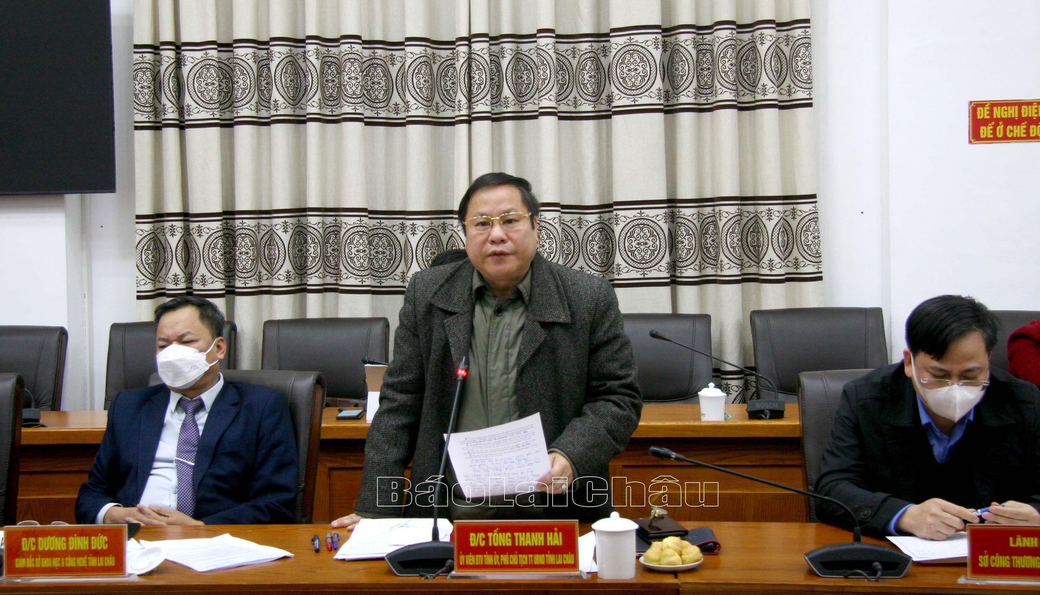 Đồng chí Tống Thanh Hải - Ủy viên Ban Thường vụ Tỉnh ủy, Phó Chủ tịch Thường trực UBND tỉnh phát biểu kết luận Hội nghị.