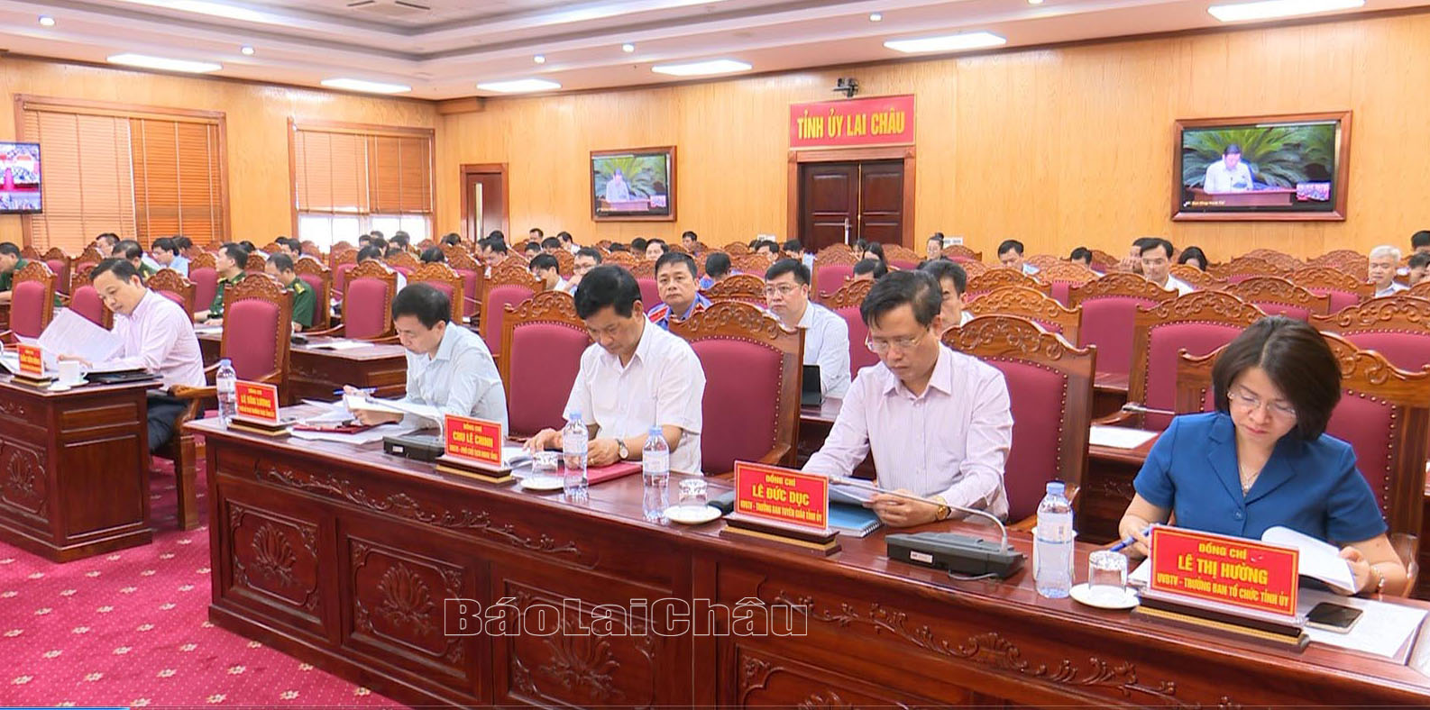 Các đại biểu dự Hội nghị tại điểm cầu tỉnh Lai Châu.
