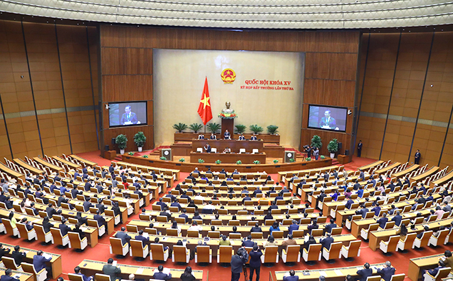 Quang cảnh phiên họp Quốc hội bất thường chiều 18/1/2023