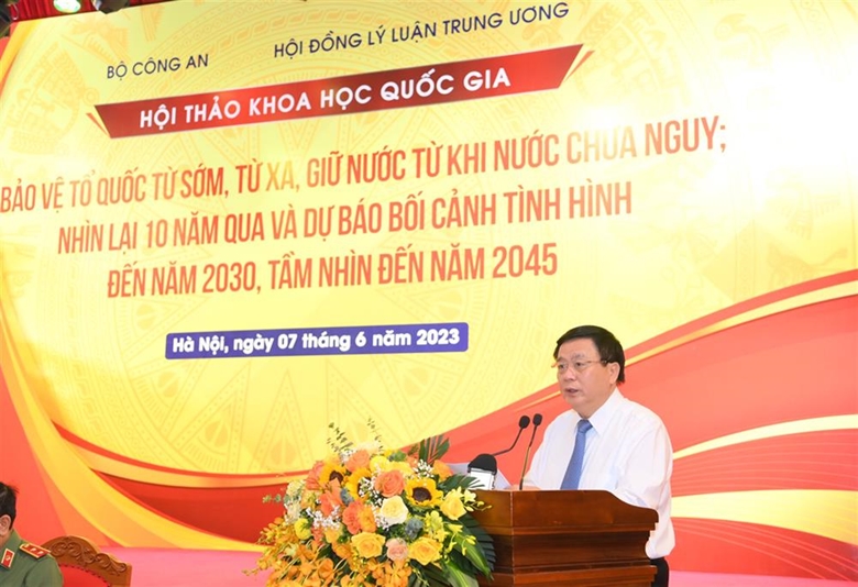  GS.TS Nguyễn Xuân Thắng phát biểu khai mạc Hội thảo. Ảnh: bocongan.gov.vn