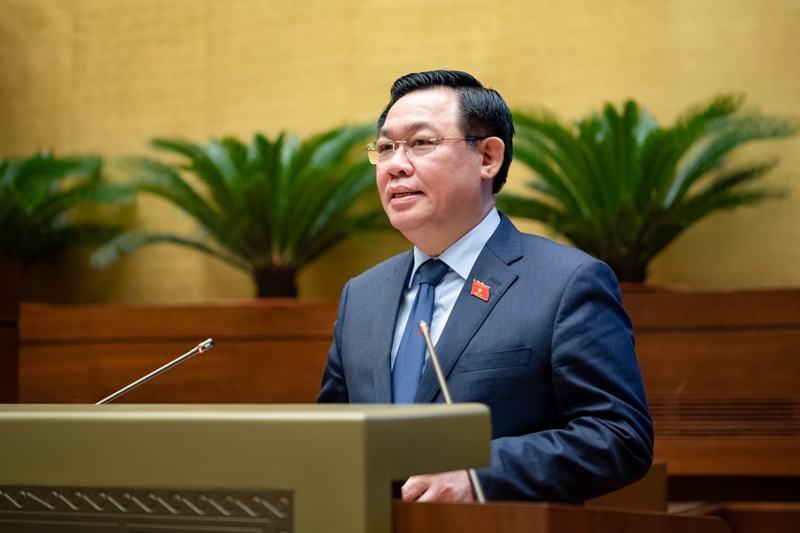  Chủ tịch Quốc hội Vương Đình Huệ phát biểu bế mạc hội nghị (Ảnh: Nghĩa Đức)