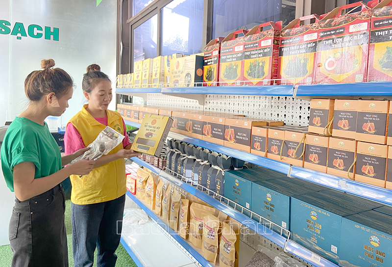 Khách hàng lựa chọn các sản phẩm OCOP do các địa phương trong tỉnh sản xuất. 