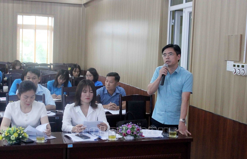 Đại diện lãnh đạo Sở Văn hoá Thể thao và du lịch phát biểu tại buổi họp báo.
