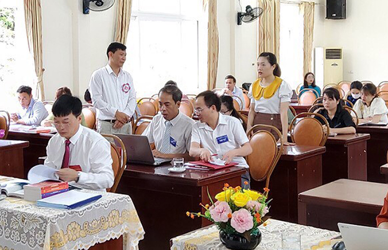 Một giờ thi giảng viên dạy giỏi cấp trường của giảng viên Khoa Xây dựng đảng.