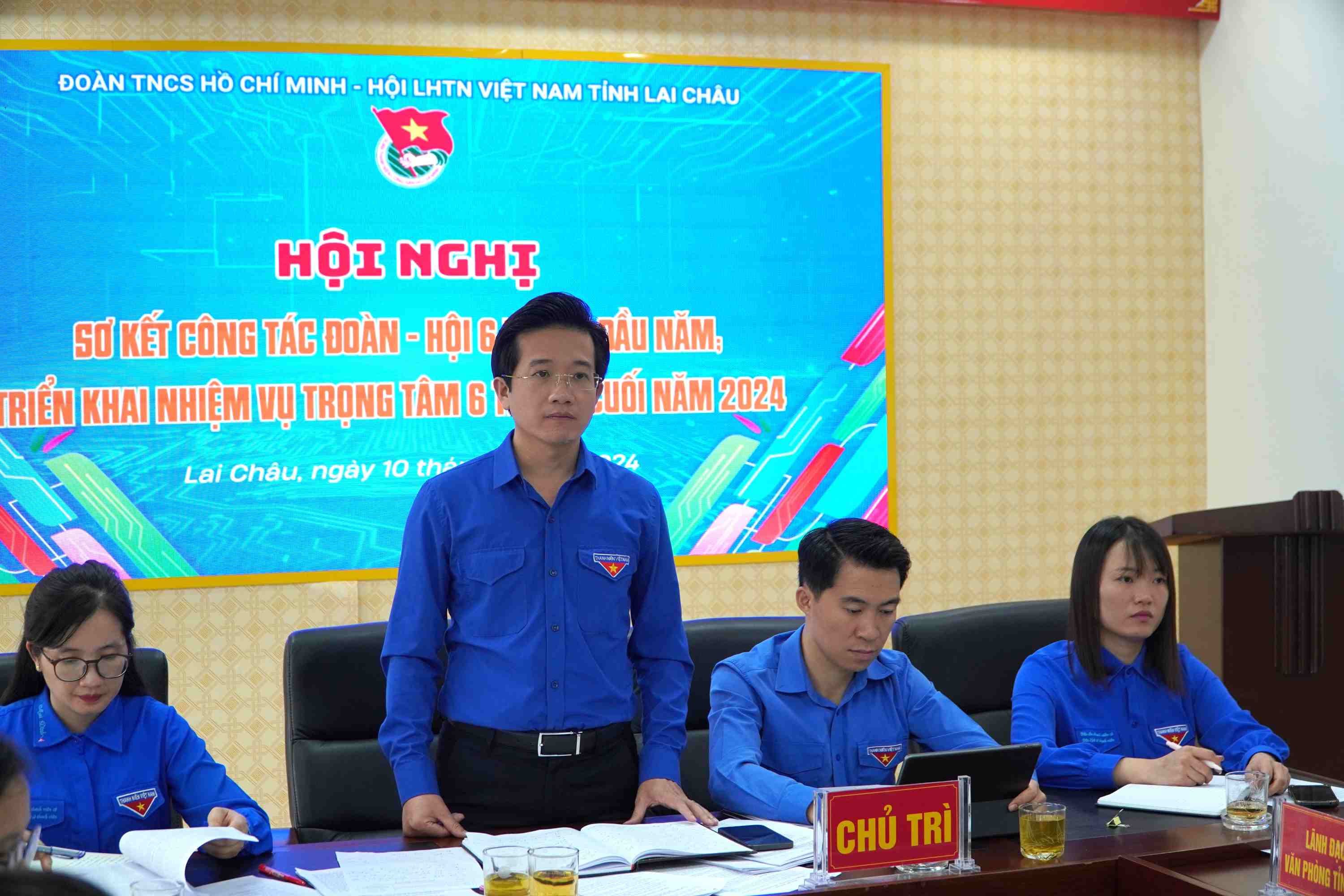 Đồng chí Nguyễn Tiến Thịnh – Ủy viên Ban chấp hành Trung ương Đoàn, Tỉnh ủy viên, Bí thư Tỉnh đoàn Lai Châu phát biểu kết luận hội nghị.