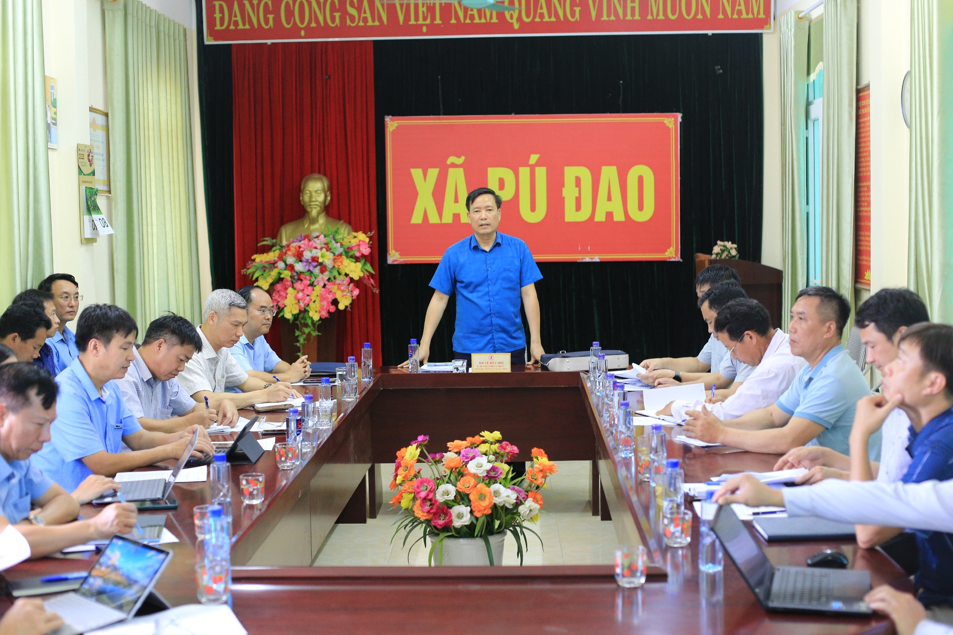 Tổ 2 thuộc Đoàn kiểm tra số 1 làm việc với Ban Chỉ đạo huyện Nậm Nhùn, Ban Chỉ đạo xã Pú Đao, xã Nậm Pì.