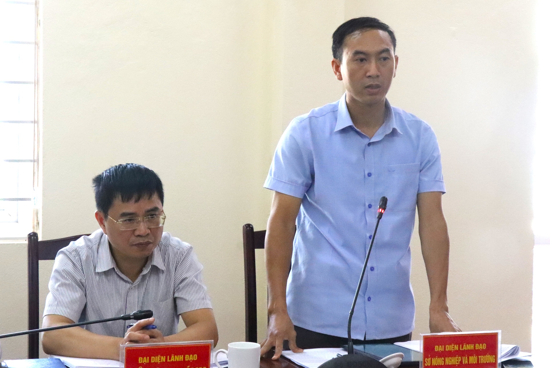 Đại diện lãnh đạo Sở Nông nghiệp và Môi trường ý kiến tại buổi làm việc.