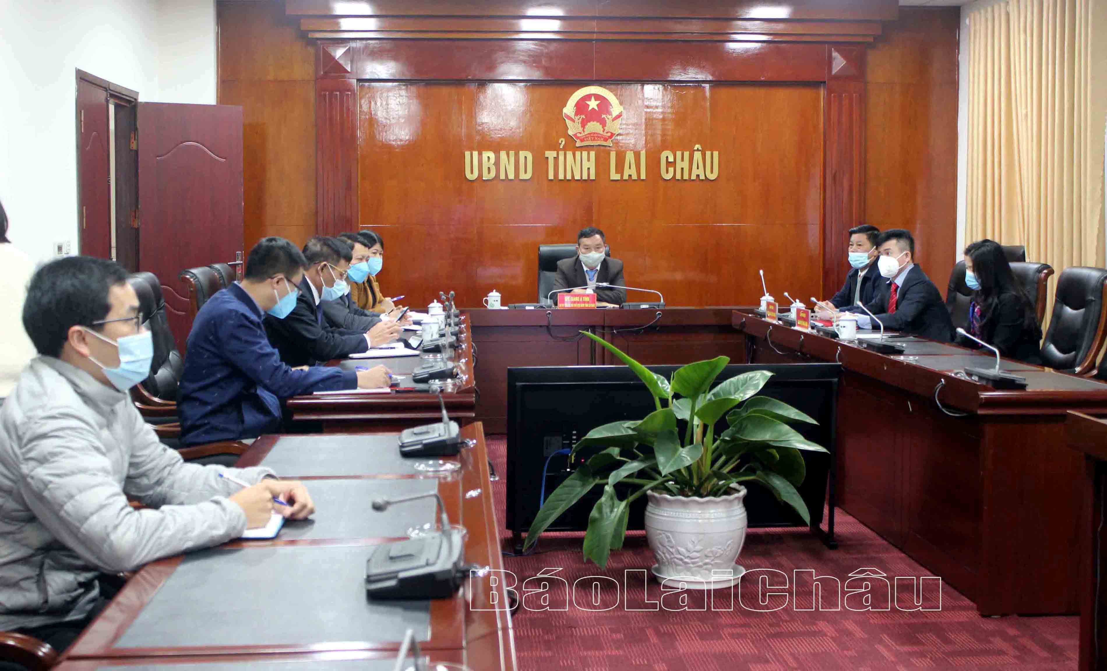Quang cảnh Hội nghị tại điểm cầu tỉnh Lai Châu.