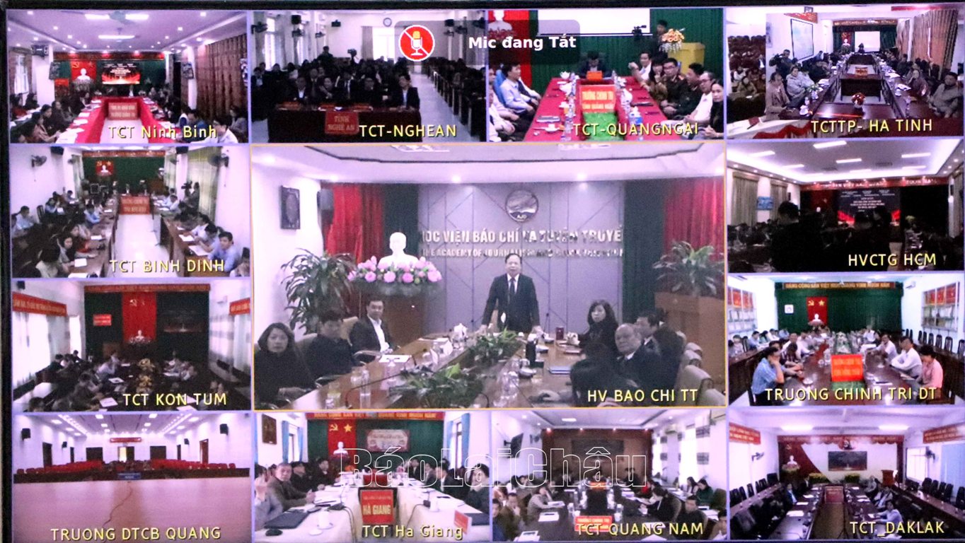 Quang cảnh buổi Họp báo tại các điểm cầu.
