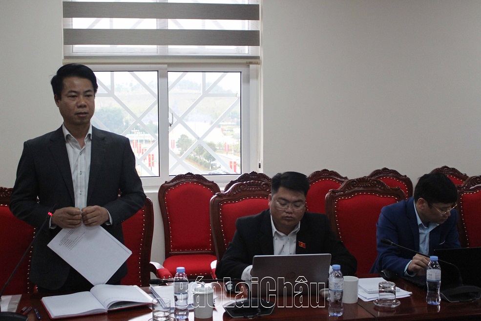 Đồng chí Hoàng Quốc Khánh-Tỉnh ủy viên, Phó Trưởng đoàn đại biểu Quốc hội tỉnh kết luận phiên họp giám sát.