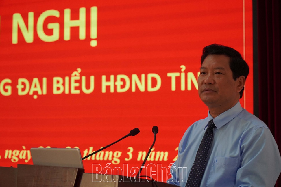 Đồng chí Chu Lê Chinh phát biểu khai mạc hội nghị.