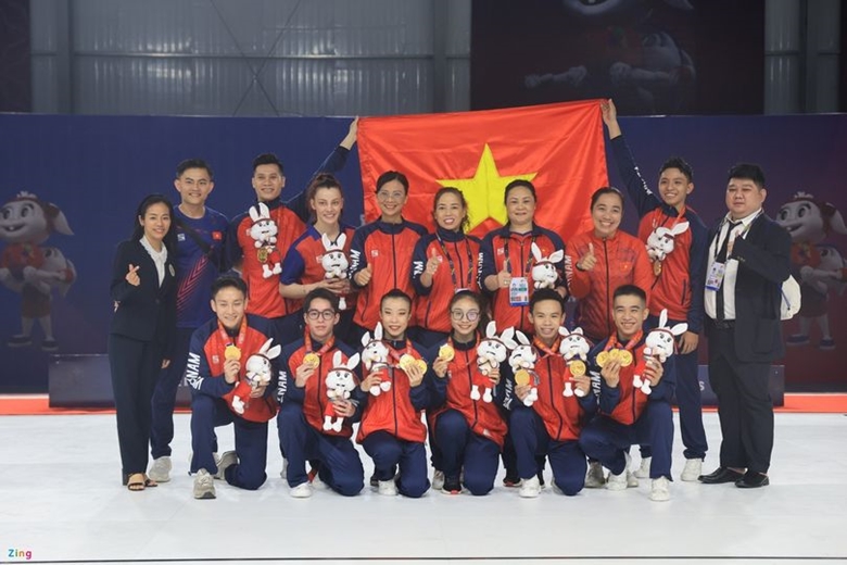 Aerobic Việt Nam thâu tóm cả 5 HCV SEA Games 32.  (Ảnh: thethaovietnam)