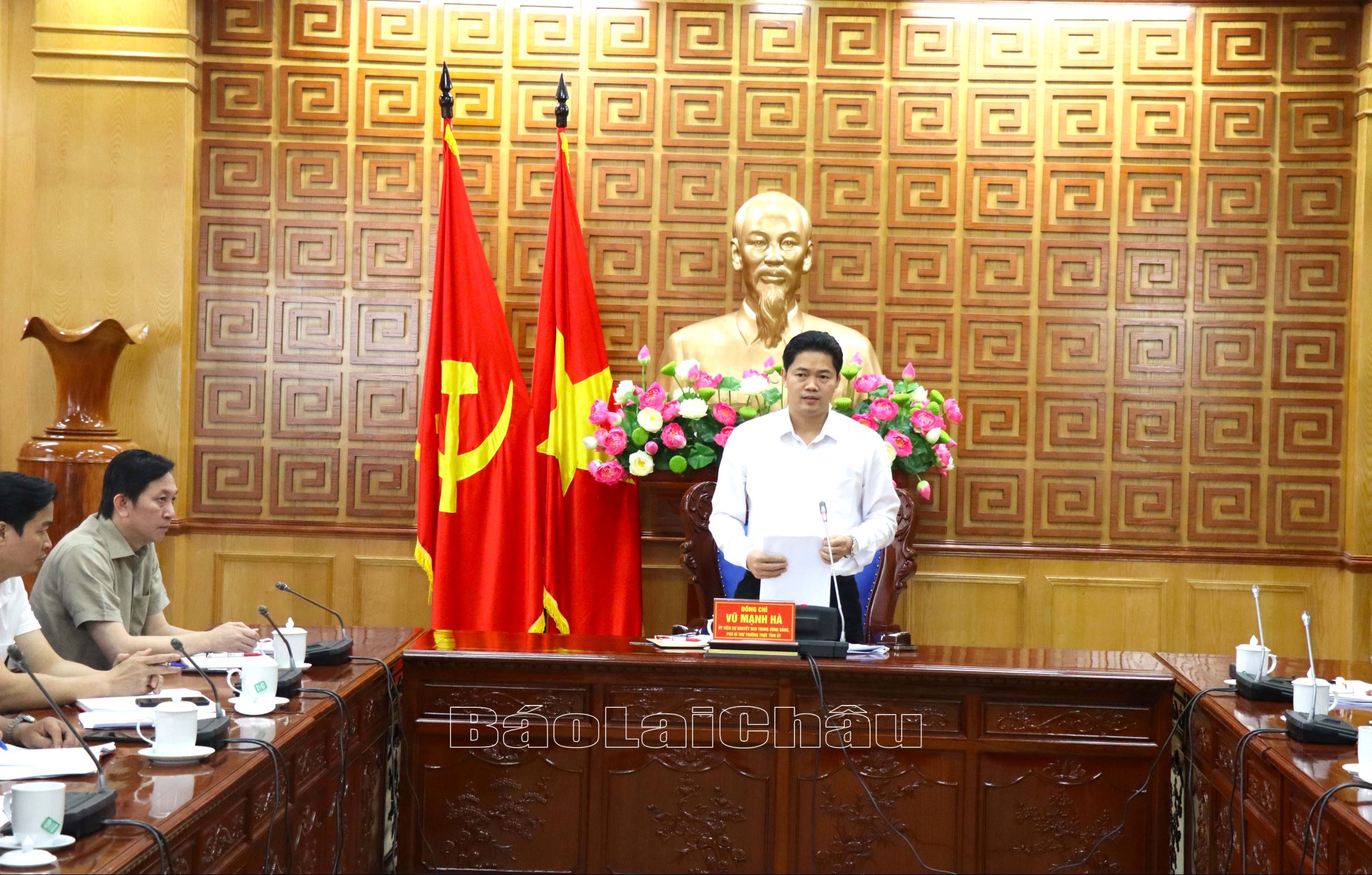 Đồng chí Vũ Mạnh Hà, Uỷ viên dự khuyết Ban Chấp hành Trung ương Đảng, Phó Bí thư Thường trực Tỉnh ủy phát biểu kết luận.