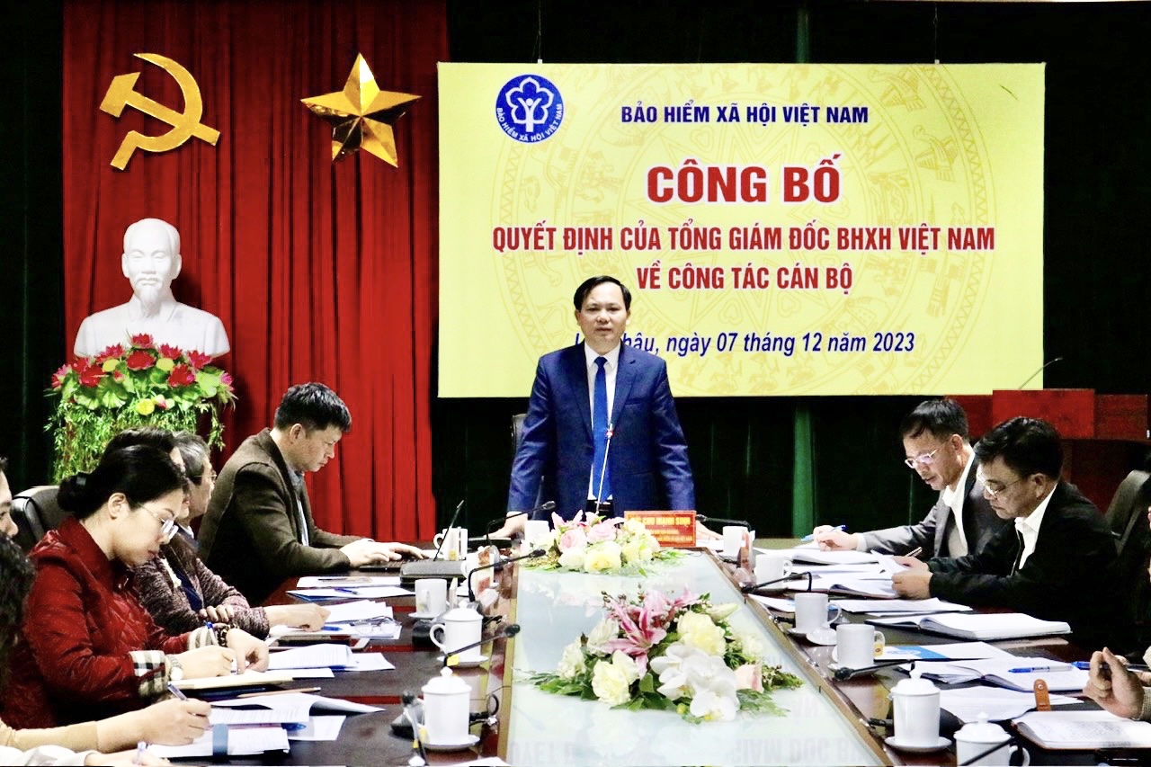 Đồng chí Chu Mạnh Sinh - Phó Tổng Giám đốc BHXH Việt Nam phát biểu tại buổi lễ.