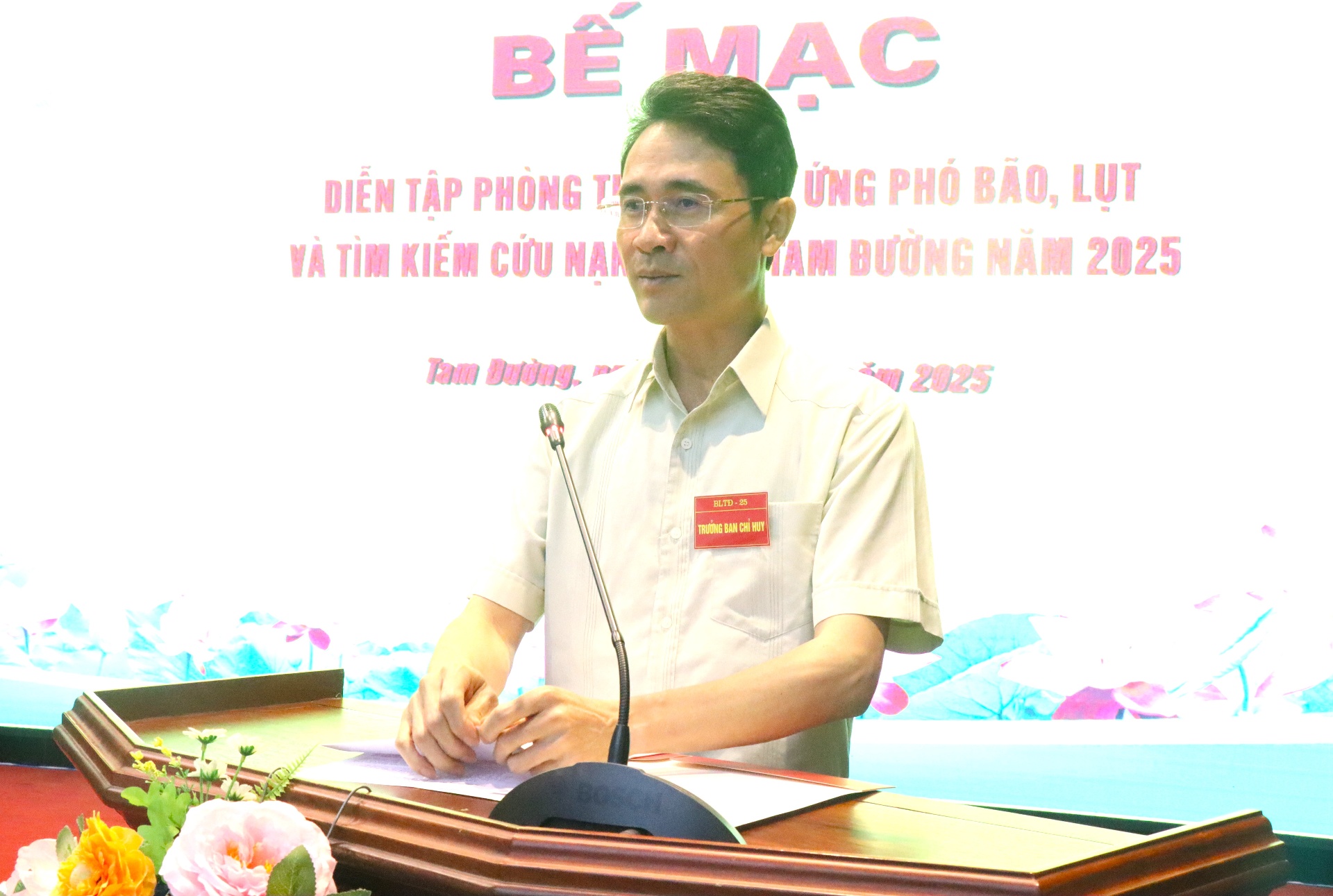 đồng chí Hà Trọng Hải – Tỉnh ủy viên, Phó Chủ tịch UBND tỉnh, Trưởng Ban diễn tập tỉnh phát biểu bế mạc.